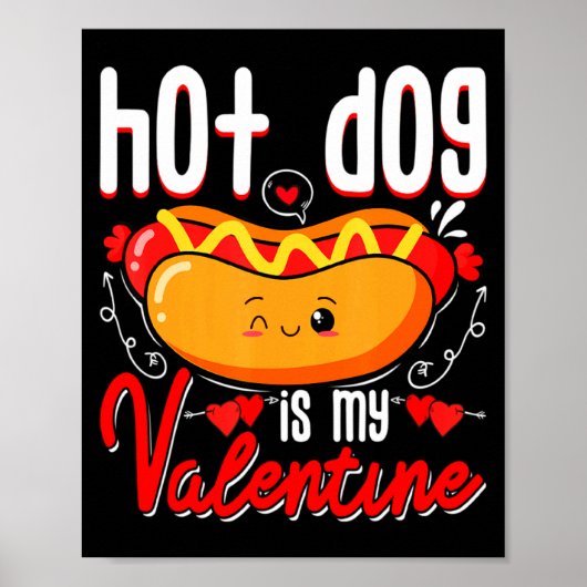 Hete Hond Is Mijn Valentijn Schattige Valentijnsda Poster (Voorkant)