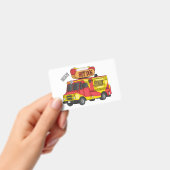 Hete-hond karikatuur illustratie van een voedselwa badge (Handheld)