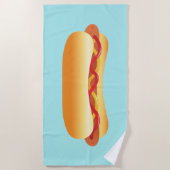 Hete hond met ketchup en mosterdbeeld strandlaken (Voorkant)