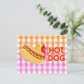 Hete hond met toestand op Gingham Briefkaart (Staand voorkant)