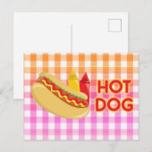 Hete hond met toestand op Gingham Briefkaart (Voorkant / Achterkant)