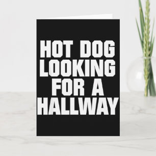 Hete Hond Op Zoek Naar Een Gang Funny Hot Dog Lief Kaart