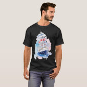 Hete hond open haard stijl t-shirt (Voorkant volledig)