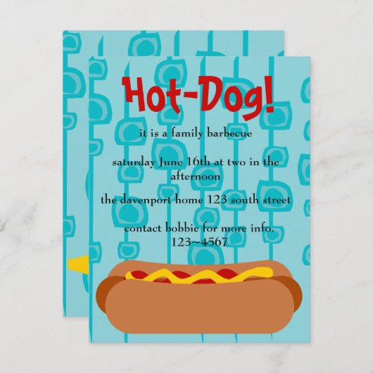 Hete hond. Partij Kaart (Voorkant / Achterkant)