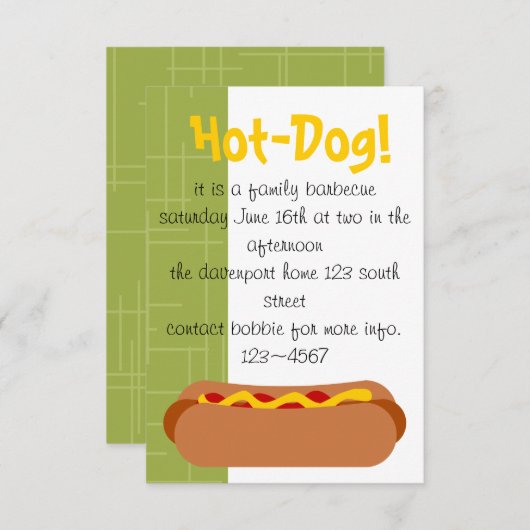 Hete hond. Partij Kaart (Voorkant / Achterkant)