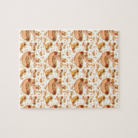 Hete hond Pattern - drijvende hotdogs Legpuzzel (Horizontaal)