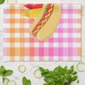 Hete hond van BBQ met Staat Theedoek (Gevouwen)