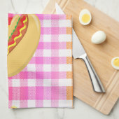 Hete hond van BBQ met Staat Theedoek (Quarter Fold)