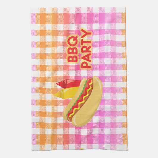Hete hond van BBQ met Staat Theedoek (Verticaal)