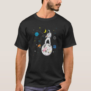 Hete Hond Vissen Visser Astronaut Planeet Worst Fo T-shirt