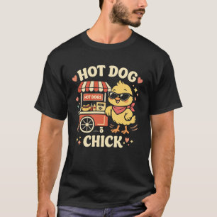 Hete Hond Volwassen Kip Meisje Hete Hond Kuiken T-shirt