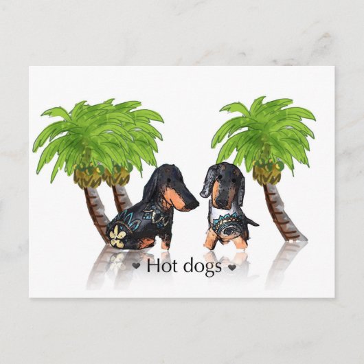 Hete honden briefkaart (Voorkant)