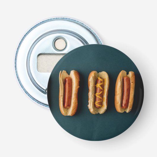 Hete honden en Buns Button Flesopener (Voorkant)