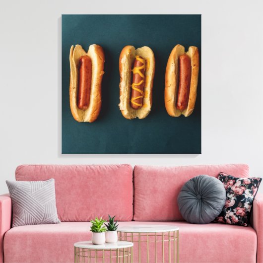 Hete honden en Buns Canvas Afdruk (Insitu (Woonkamer))