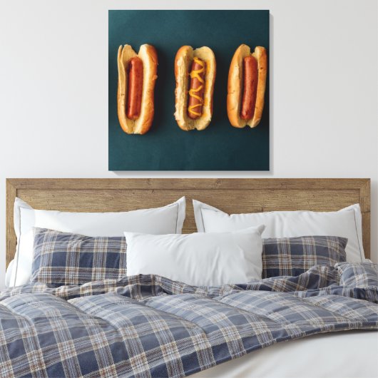 Hete honden en Buns Canvas Afdruk (Insitu (Slaapkamer))