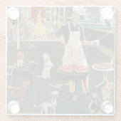 Hete honden glazen onderzetter (Achterkant)