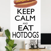 Hete honden houden kalm en eten poster (Thuiskantoor)