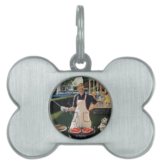 Hete honden huisdieren naamplaatje (voorkant)