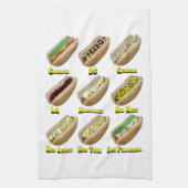 Hete honden in Amerika keukenhanddoeken (Verticaal)