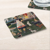 Hete honden kartonnen onderzetters (Schuin)