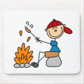 Hete honden op kampvuur Mousepad Muismat (Voorkant)