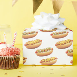 Hete Honden Op Wit Cadeaupapier
