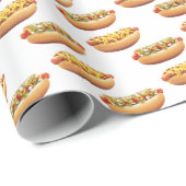 Hete Honden Op Wit Cadeaupapier (Rol Hoek)