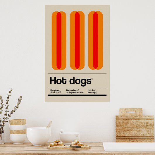 Hete honden poster (Keuken)