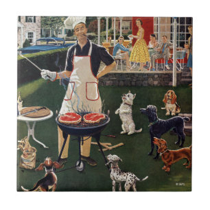 Hete honden tegeltje