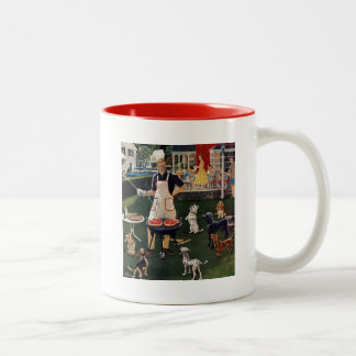 Hete honden tweekleurige koffiemok
