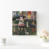 Hete honden vierkante klok (Huis)