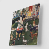 Hete honden vierkante klok (Hoek)