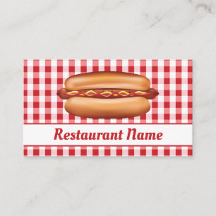 Hete-hondkraam of fastfoodrestaurant visitekaartje