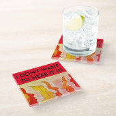 Hete hoofden, IK WIL HET NIET HOREN. Glazen Onderzetter (Schuin)