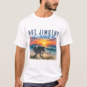 hete Jimothy zomer grappige wasbeer strand vintage T-shirt