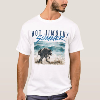 hete Jimothy zomer grappige wasbeer strand vintage T-shirt