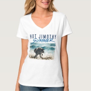 hete Jimothy zomer grappige wasbeer strand vintage T-shirt