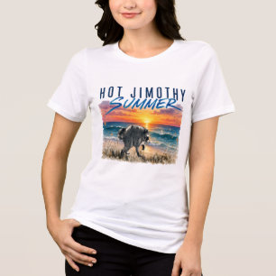 hete Jimothy zomer grappige wasbeer strand vintage Tri-Blend Shirt