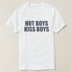 Hete jongens kussen jongens   LGBTQ+ Pride-kleding T-shirt