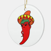 Hete Kawaii Pepper Diva Keramisch Ornament (Links)