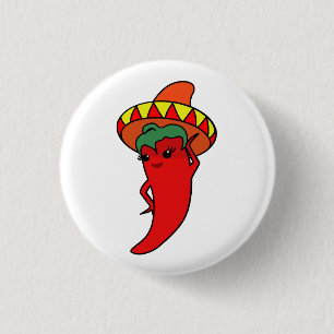 Hete Kawaii Pepper Diva Ronde Button 3,2 Cm