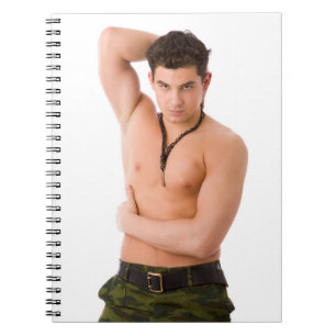 Hete Kerel Gym Broek Grote Biceps Gewichtstraining Notitieboek
