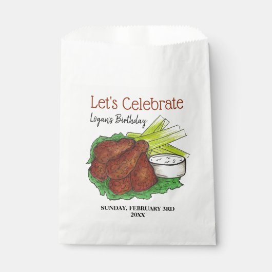 Hete kippenvleugels Laten we verjaardagsfeestje vi Bedankzakje (Voorkant)