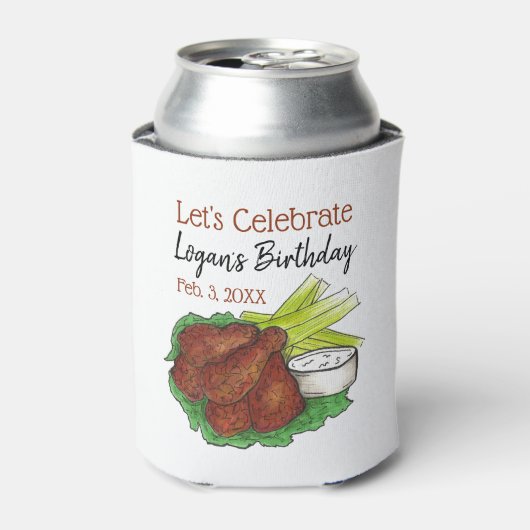 Hete kippenvleugels Laten we verjaardagsfeestje vi Blikjeskoeler (Blikje Voorkant)