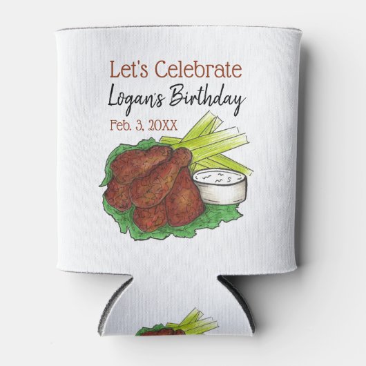 Hete kippenvleugels Laten we verjaardagsfeestje vi Blikjeskoeler (Voorkant)