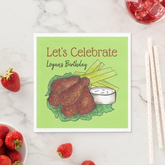 Hete kippenvleugels Laten we verjaardagsfeestje vi Servet (Insitu)