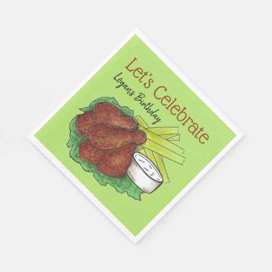 Hete kippenvleugels Laten we verjaardagsfeestje vi Servet (Hoek)