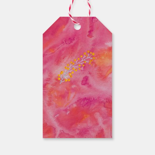 Hete kleur romantische bruiloft cadeaulabel (Achterkant)