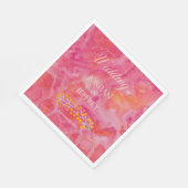 Hete kleur romantische bruiloft servet (Hoek)