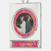 Hete kleur romantische bruiloft verzilverd banner ornament (Links)